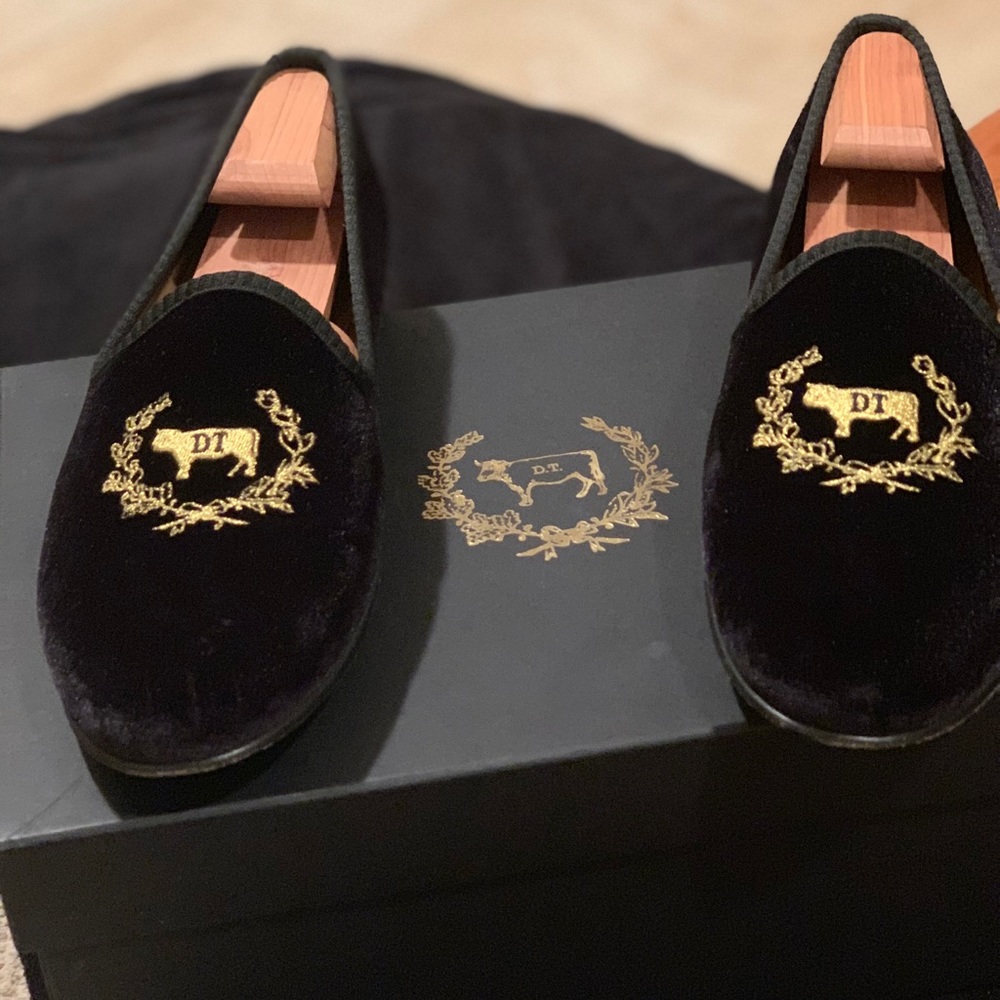 Del Toro hand made Italian velvet loafers.